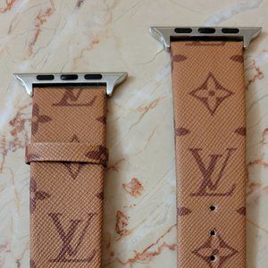 Inspired Luxury Apple Watch LEATHER BAND Fits 42MM 44MM 45MM